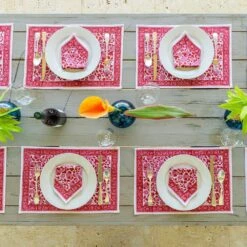 Crimson Blossom Placemat | Set Of 4 9 Crimson Blossom Placemat | Set Of 4 -Household Items Series crimson napkin placemat2 cropped 144749