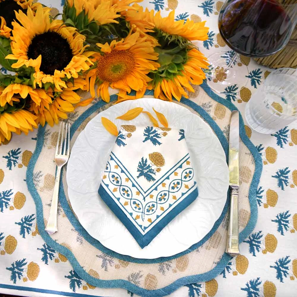 Gaya Teal & Marigold Table Runner 7 Gaya Teal & Marigold Table Runner - Image 5