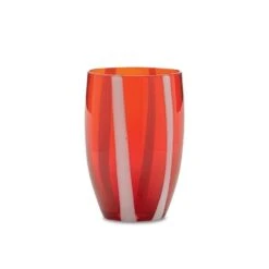 Candy Striped Glass-Cranberry