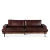 Chiavari Industrial Vintage Dark Brown Leather Sofa