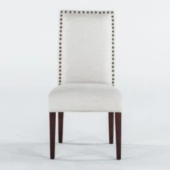 Jona Studded Parson's Dining Chair, Set Of 2 -Household Items Series jona dchair white1