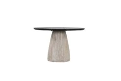 Palm Desert Natural Dining Marble Table With Washed Wood Base -Household Items Series mangoblack