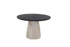 Palm Desert Natural Dining Marble Table With Washed Wood Base -Household Items Series mangoblack2