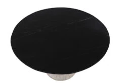 Palm Desert Natural Dining Marble Table With Washed Wood Base -Household Items Series mangoblack3