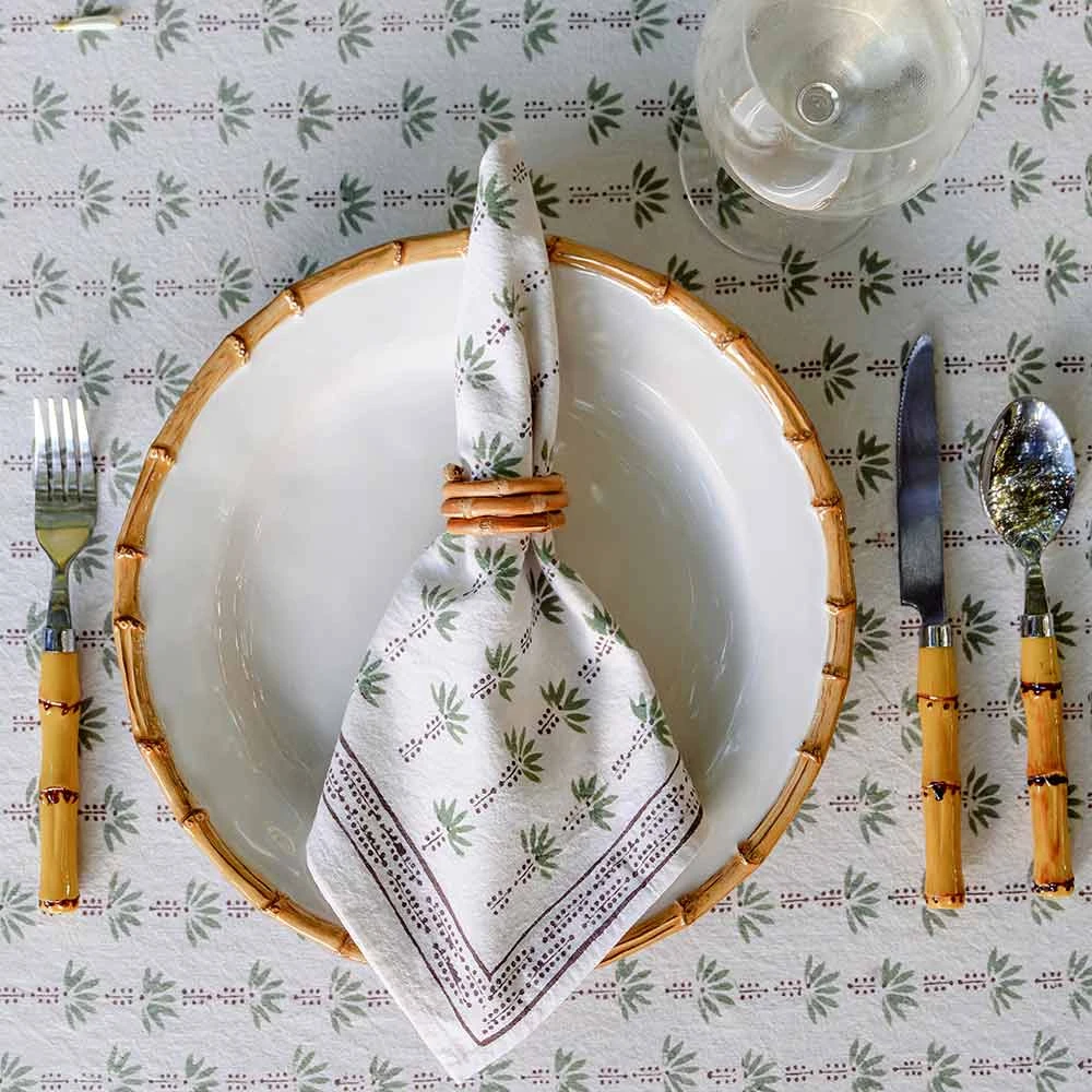 Palm Tree Dot Brown Napkin | Set Of 4 4 Palm Tree Dot Brown Napkin | Set Of 4 - Image 2