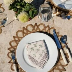 Palm Tree Dot Brown Napkin | Set Of 4 11 Palm Tree Dot Brown Napkin | Set Of 4 -Household Items Series palm tree dot napkin round brown rice 794537