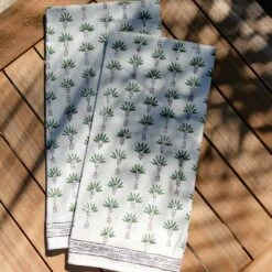 Palm Tree Dot Brown Tea Towels -Household Items Series palm tree dot tea towel 681623