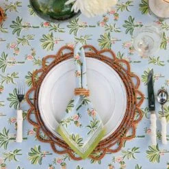 Palms & Pineapples Tablecloth -Household Items Series palms and pineapples napkin tablecloth bamboo cane wrapped 945741