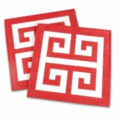 Regal Red Greek Key Jute Placemat | Set Of 4