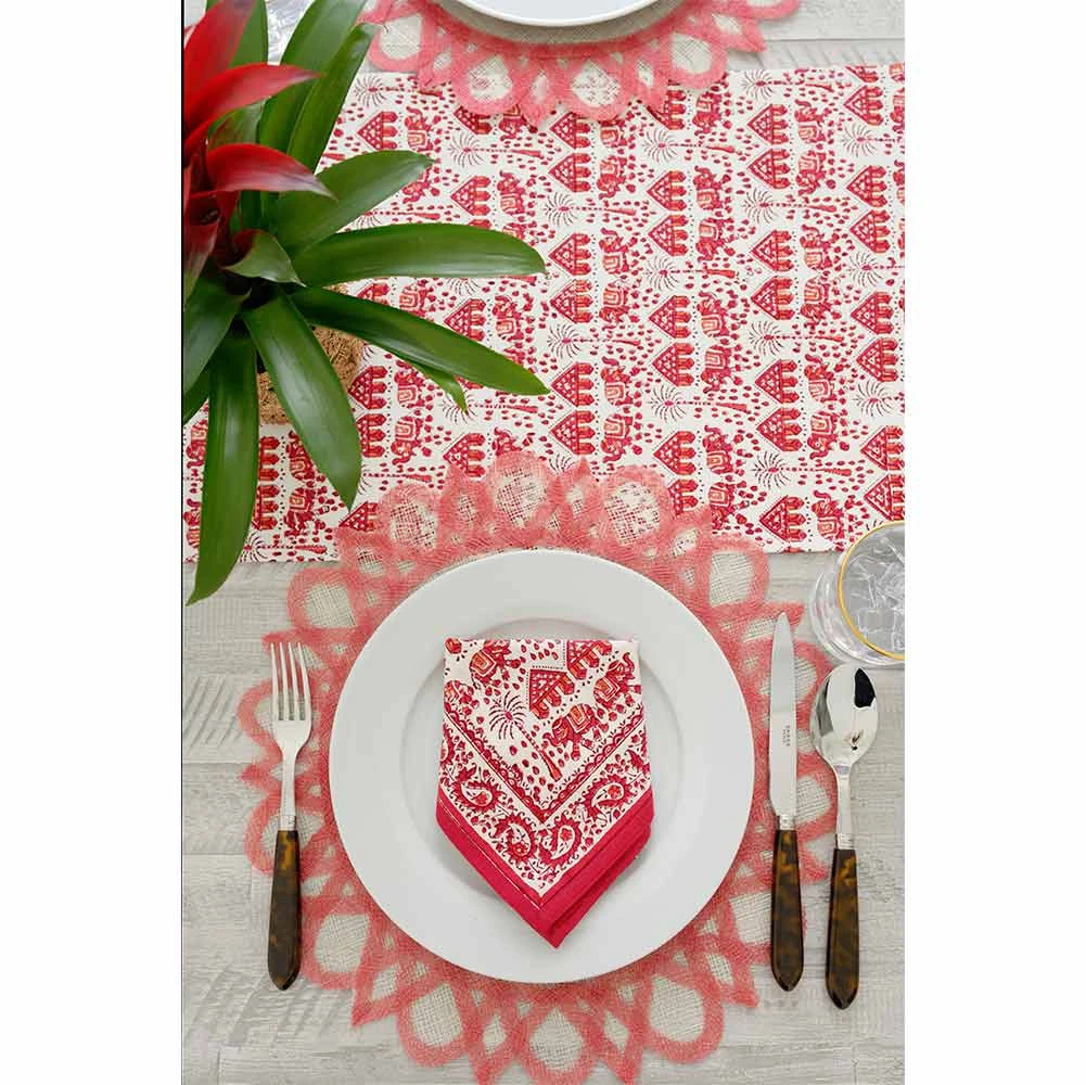 Red Starburst Placemat | Set Of 4 5 Red Starburst Placemat | Set Of 4 - Image 3
