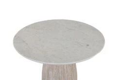 Palm Desert Natural Dining Marble Table With Washed Wood Base -Household Items Series whitemango 2